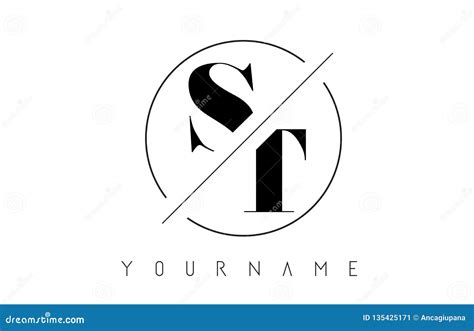 St Letter Logo With Cutted And Intersected Design Stock Vector