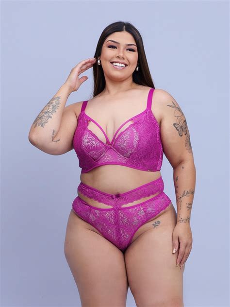 Comprar CONJUNTO DE LINGERIE BOJO E RENDA PLUS SIZE Mocian