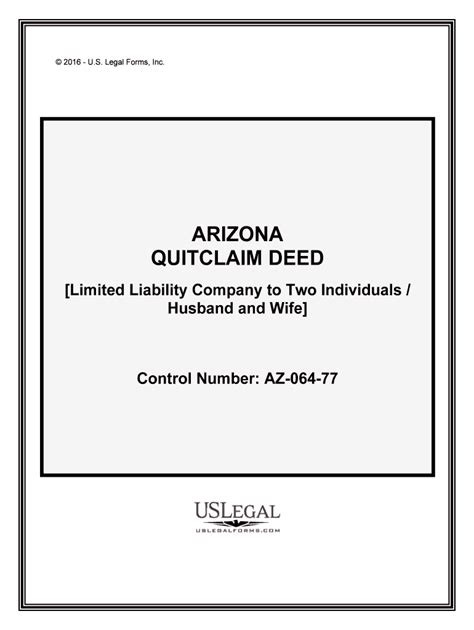 Arizona Quit Claim Deed Us Legal Forms Fill Out And Sign Printable Pdf Template Airslate Signnow