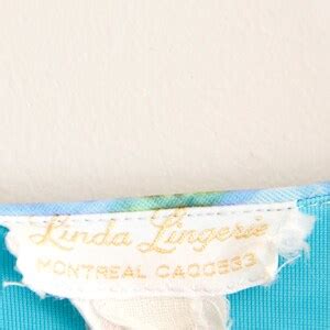 Vintage Linda Lingerie Bright Blue Floral Night Gown Etsy