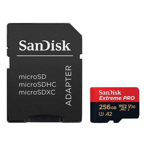 SanDisk Extreme PRO microSDXC UHS-I U3 256 GB + SD Adapter - Memory ...