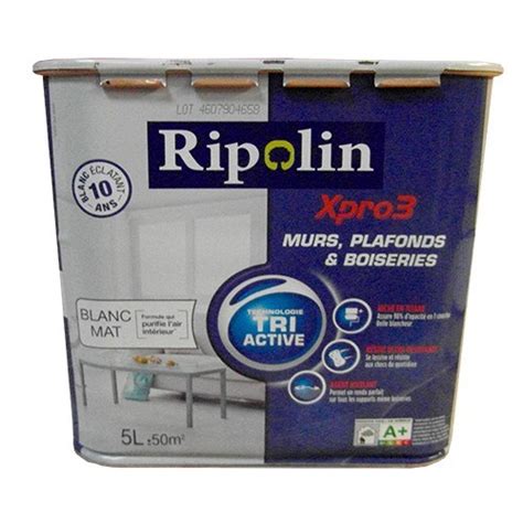 Ripolin Peinture Xpro3 Tri Active Murs Plafonds And Boiseries Blanc Mat