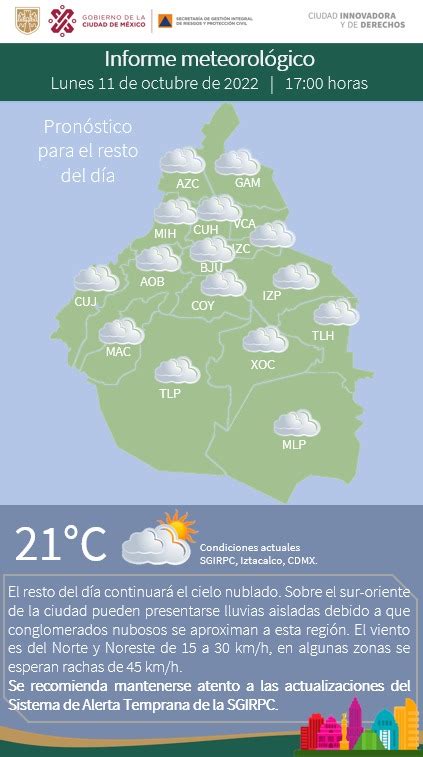 locatel mx on Twitter RT SGIRPC CDMX Esta tarde continuará el