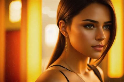 Premium Photo Beautiful Brunette Woman With Sexy Body In Lingerie Posing Generative Ai