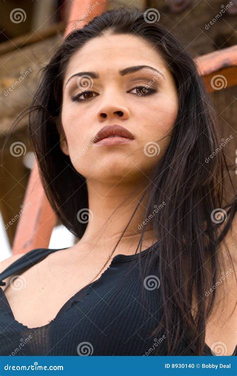 Latina Headshot Stock Photo Image Of Camouflage Woman