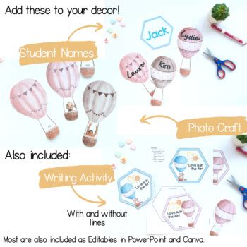 Hot Air Balloons Interactive Valentine S Day Bulletin Board Door Decor