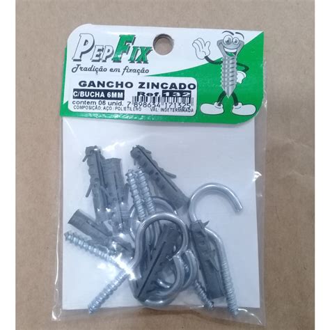 Gancho Parafuso Zincado Bucha 6mm E 8mm Shopee Brasil