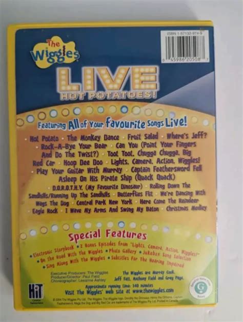 THE WIGGLES Live Hot Potatoes DVD 2004 Yellow Clamshell 22 49 PicClick CA