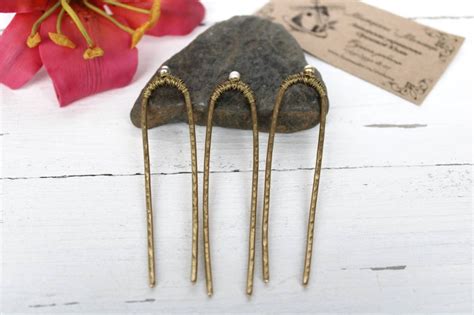 Small Hair Pins Pearl Hair Sticks Gold Hair Pins Brass Hair Etsy