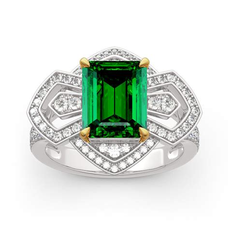 Jeulia Vintage Emerald Schliff Sterling Silber Ring Jeuliade