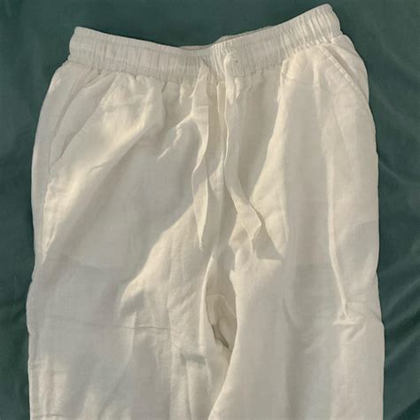 Selling Nude Lucy White Linen Pants Bought Online Depop