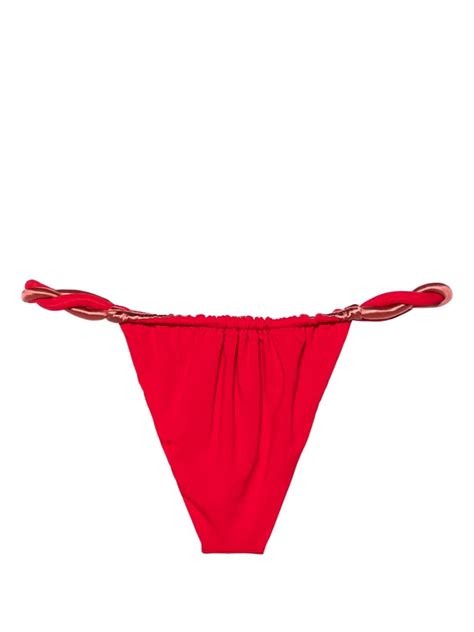 Isa Boulder Chunky Rope Reversible Bikini Bottoms In Red ModeSens