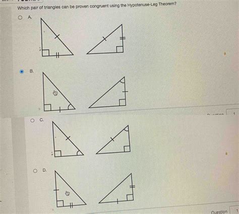 Solved Which Pair Of Triangles Can Be Proven Congruent Using The