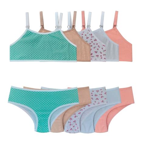 Kit 5 Conjuntos Lingerie Infantil Calcinha e Top Algodao em Promoção na Americanas