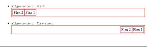 css flexbox flex startflex   startself   startend