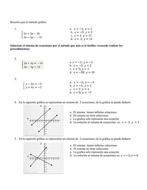 Sistemas De Ecuaciones Con Dos Incognitas Pdf