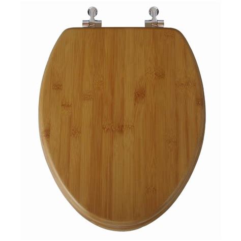 TOPSEAT Siège de toilette allongé en bois de bambou naturel TSBAECP