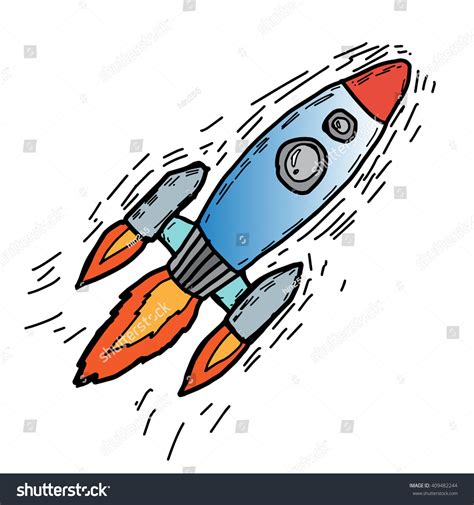 rocket sketch drawing  hand vector stock vector royalty