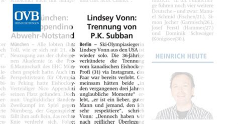 Lindsey Vonn Trennung Von P K Subban Ovb Heimatzeitungen