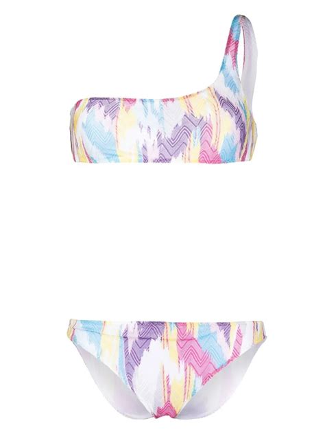 Missoni Asymmetric Zigzag Weave Bikini Set In Pink ModeSens