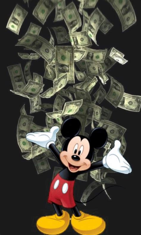 Mickey Mouse Getting Money Rained On Him