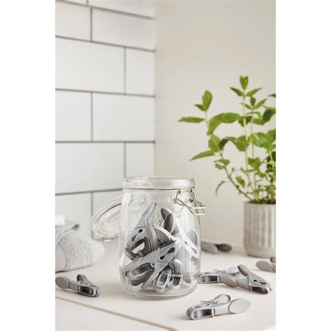 Homelife Pack Of 50 Plastic Pegs Grey