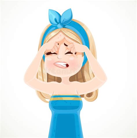 Jolie Fille Blonde En Serviette Bleue De Sauna Et Bouton Attach De Presse Cheveux Sur Le