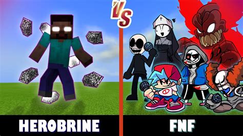 Herobrine Vs Friday Night Funkin Minecraft Crazy Battle Youtube