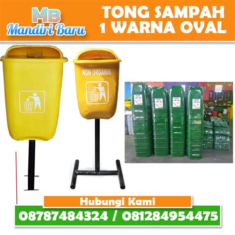 Jual Tempat Sampah Fiber Oval Single 50 Liter Tong Sampah Bak Sampah