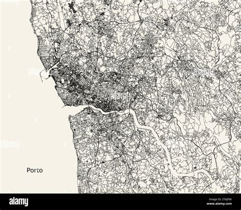 Vector City Road Map Of Porto Portugal Stock Vector Image And Art Alamy