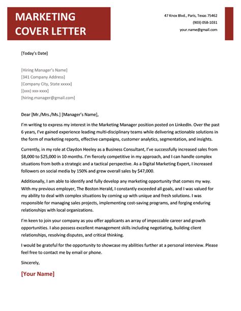 Sales Cover Letter Example And Tips