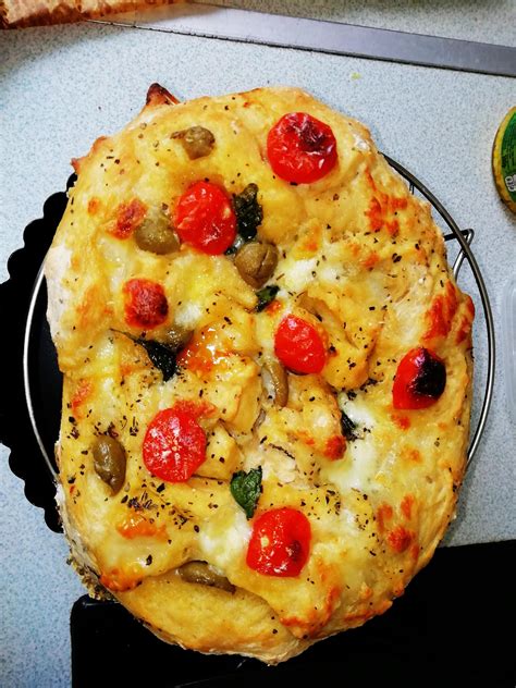 Homemade Foccacia With Olive Cherry Tomato Homemade Mozzerella Fresh