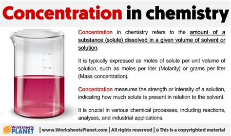 What Is Concentration In Chemistry