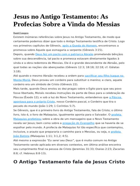 A Vinda Do Messias No Antigo Testamento - Profecias de Jesus no Antigo Testamento | PDF | Jesus | Messias