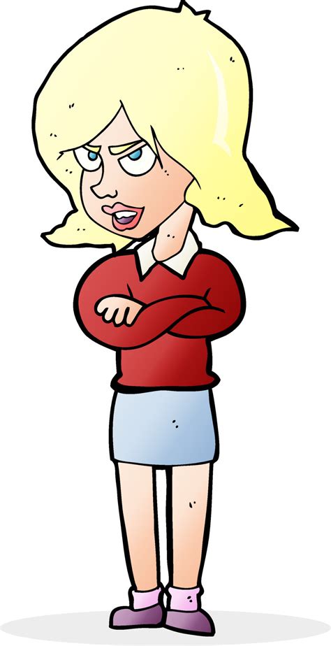 Caricatura Enojado Mujer 12278174 Vector En Vecteezy