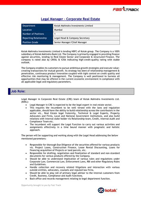 finance director job description template legal manager real estate