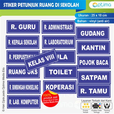 Jual Stiker Ruang Di Sekolah Ruang Guru Kab Klaten Optima Media