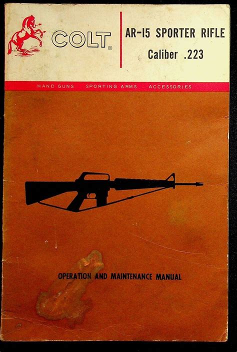 Colt Ar 15 Sporter Rifle Caliber 223 Operation Manual 1972 4729568626