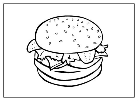 Hambúrguer Para Desenhar - Desenhos de Hambúrguer para Colorir e Imprimir - Aprender a Desenhar