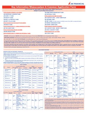 Fillable Online Key Information Memorandum Common Application Form