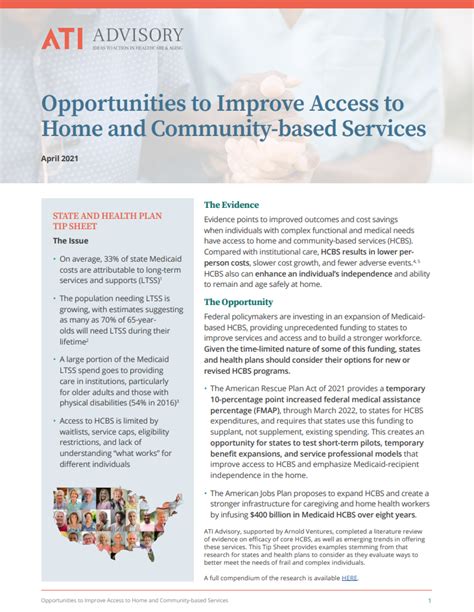 Opportunities To Improve Access To Home And Community Based Services