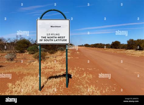 26th Parallel South Latitude Road Sign Murchison Western Australia