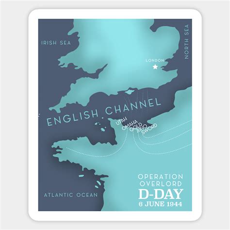 D-Day vintage map - D Day - Sticker | TeePublic