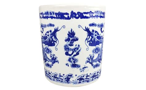 Amazon Kisangel Ceramic Pen Holder Stand Chinese Style Blue And