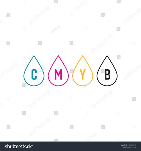 Cmyk Printer Color Drops Stock Vector Stock Vector Royalty Free