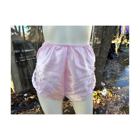 S Eaton Vanity Fair Satin Panties Sleep Shorts Gusset Knickers Lingerie Loungewear Boudoir