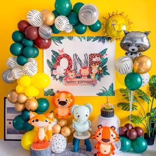 Jual 101 Pcs Hutan Safari Balon Garland Untuk Hewan Hutan Ulang Tahun