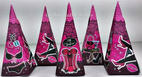 Caixa Cone Chá de Lingerie Lembrancinhas Elo