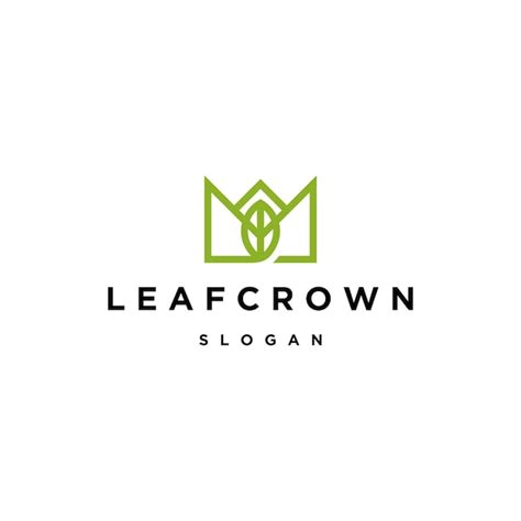 premium vector leaf crown logo icon design template