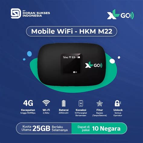 Jual HKM M22 Modem Mifi Wifi XL GO IZI Unlock Free Kuota Garansi